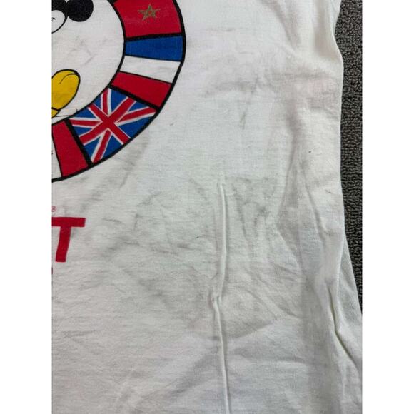 Disney Men's XL White EPCOT Center Tank Top Mickey Flags Graphic USA Made - Picture 4 of 9